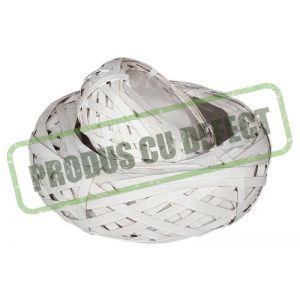 Cos rotund rattan alb pentru aranjamente florale set 2 buc