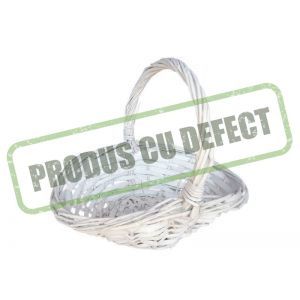 Cos oval rattan alb+toarta