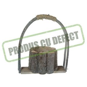 Cos rotund lemn+toarta pentru aranjamente florale