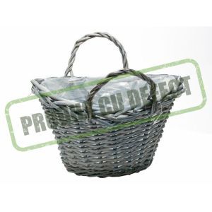 Cos rattan tip poseta gri 27x16 cm