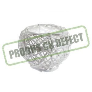 Cos impletit rattan alb pentru aranjamente florale