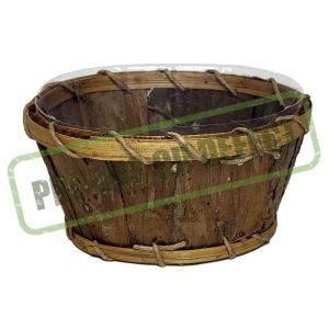 Cos oval scoarta maro pentru aranjamente florale