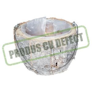 Cos rotund scoarta+maner pentru aranjamente florale