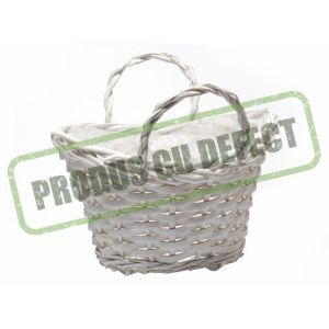 Cos rattan tip poseta gri 27x16 cm
