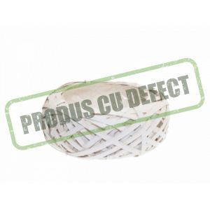 Cos rotund rattan alb 20 cm pentru aranjamente florale