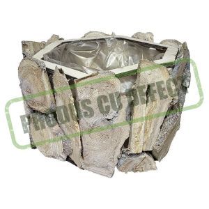 Cos lemn+scoarta pentru aranjamente florale