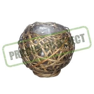 Cos rattan sfera gri pentru aranjamente florale
