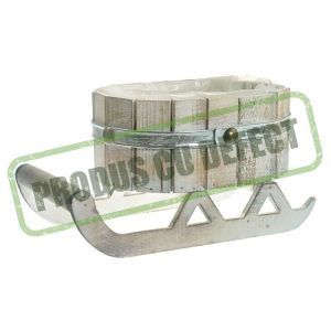 Cos lemn tip sanie pentru aranjamente florale