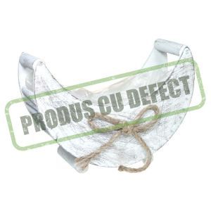 Cos oval lemn+fundita pentru aranjamente florale