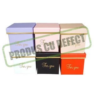 Cutii patrate color pentru aranjamente florale set 6 buc