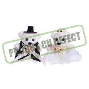 Ursuleti mire si mireasa pentru aranjamente florale set 2 buc