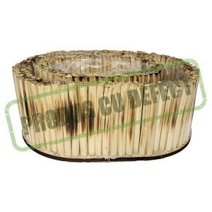 Cos oval bambus pentru aranjamente florale set 2 buc
