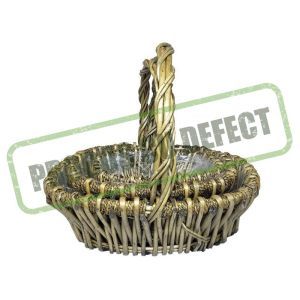 Cos oval lemn+toarta pentru aranjamente florale set 3 buc