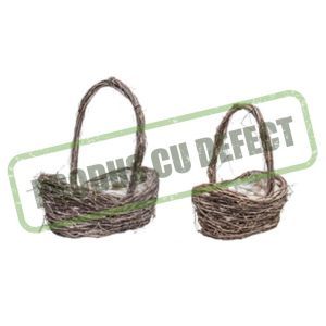 Cos oval nuiele+toarta pentru aranjamente florale set 2 buc