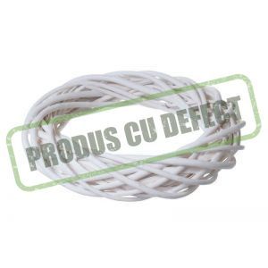 Coronita rattan alb 35 cm pentru aranjamente florale