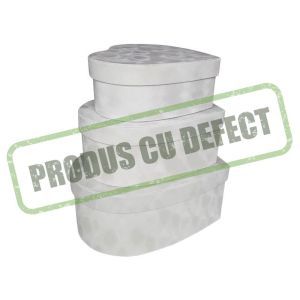 Cutii tip inima catifea pentru flori set 3 buc