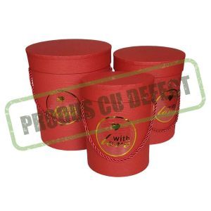 Cutii cilindru pentru flori set 3 buc