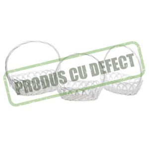 Cos oval rattan+toarta pentru aranjamente florale set 3 buc