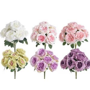 Buchet 10 trandafiri artificiali color