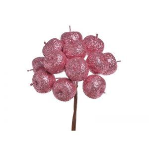 Buchet 12 merisoare color+sclipici pentru decoratiuni florale