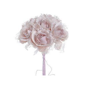 Buchet 6 trandafiri artficiali+dantela pentru aranjamente florale