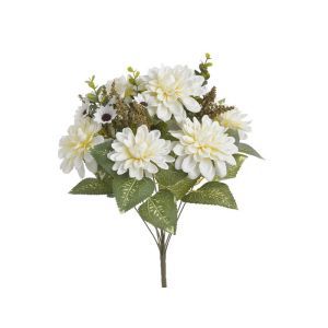Buchet 7 fire dalie artificiala+verdeata pentru aranjamente florale