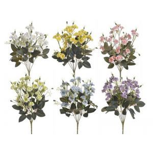 Buchet 7 flori artificiale+verdeata pentru aranjamente florale