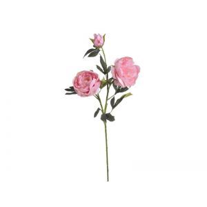 Bujor 2 flori cu boboc din flori artificiale