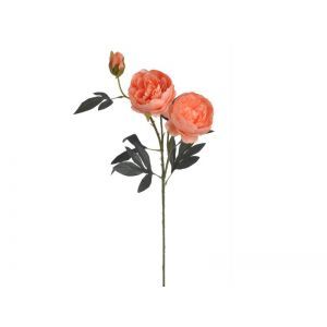 Bujor 2 flori cu boboc din flori artificiale