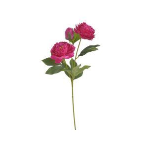Bujor artificial 2 flori+boboc pentru aranjamente florale