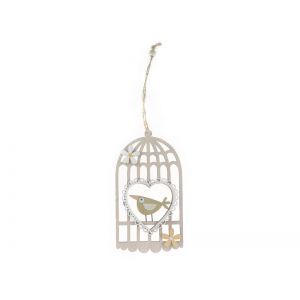 Colivie lemn+inima+floare 16 cm pentru decoratiuni florale