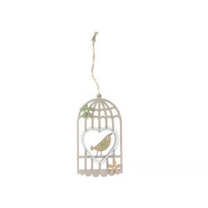 Colivie lemn+inima+floare 16 cm pentru decoratiuni florale