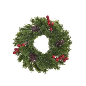 Coronita brad artificial+con+bobite rosii pentru aranjamente florale
