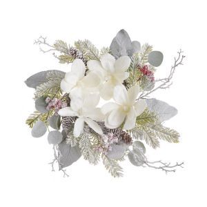 Coronita brad artificial+magnolie+zapada pentru aranjamente florale