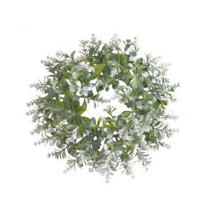 Coronita verdeata artificiala+flori pentru aranjamente florale