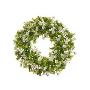 Coronita verdeata artificiala+flori pentru decoratiuni florale