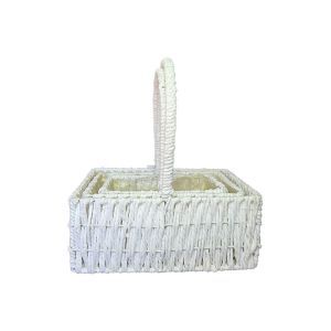 Cos dreptunghiular impletit pentru aranjamente florale set 3 buc