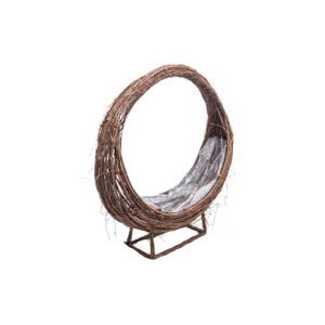 Cos lemn+nuiele tip coronita pentru aranjamente florale