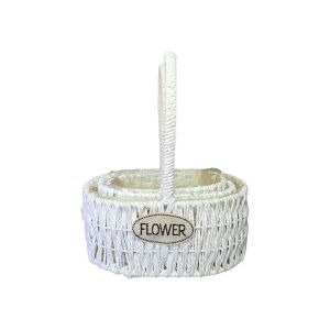 Cos oval impletit pentru aranjamente florale set 3 buc