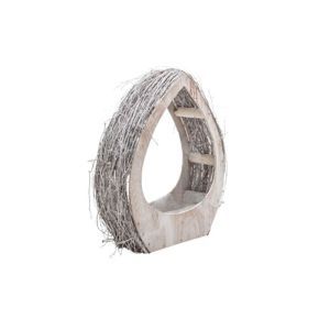 Cos oval lemn+nuiele pentru aranjamente florale