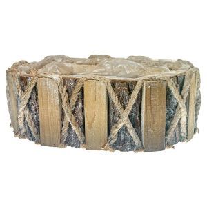 Cos oval lemn+sfoara pentru aranjamente florale set 2 buc