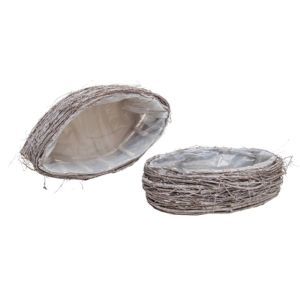 Cos oval nuiele pentru aranjamente florale set 2 buc