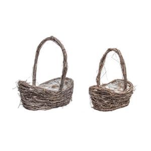 Cos oval nuiele+toarta pentru aranjamente florale set 2 buc