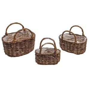 Cos oval nuiele+tortite pentru aranjamente florale set 3 buc