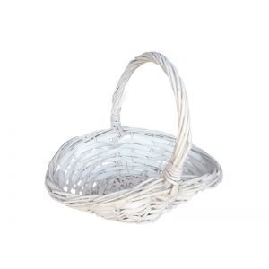 Cos oval rattan alb+toarta