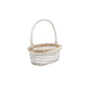 Cos oval rattan+dantela+toarta pentru aranjamente florale