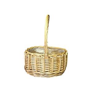 Cos oval rattan+toarta pentru aranjamente florale