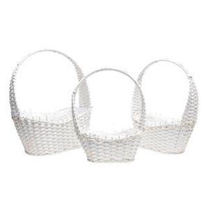 Cos oval rattan+toarta pentru aranjamente florale set 3 buc