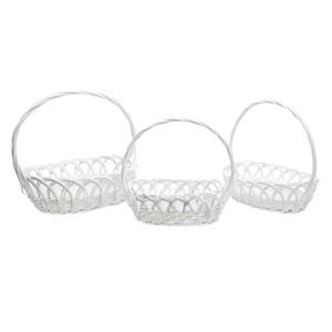 Cos oval rattan+toarta pentru aranjamente florale set 3 buc