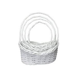Cos oval rattan+toarta pentru aranjamente florale set 4 buc